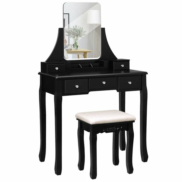 ARKIN DRESSING TABLE Set with Mirror Black 157.99 PicClick UK