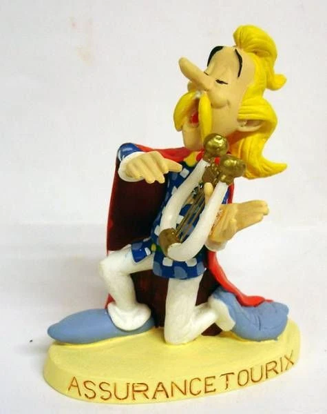Figurine Astérix – Atlas Plastoy, Cétautomatix étrangle Assurancetourix, Résine