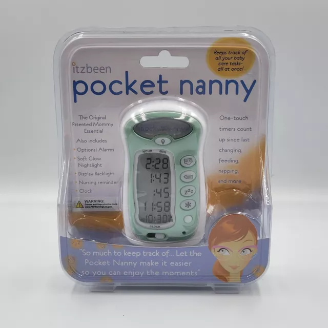 NEW SEALED Itzbeen Pocket Nanny Baby Care Timer Green ALARM NURSING REMINDER