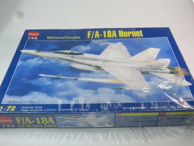 Kitech Modèle Aircraft Kit 1/72 Mcdonnell Douglas F/A-18a Hornet Scellé