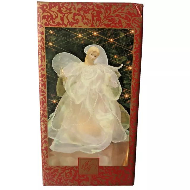 Lord & Taylor Angel Tree Topper in Original Box 10 Inches Fabric Lighted