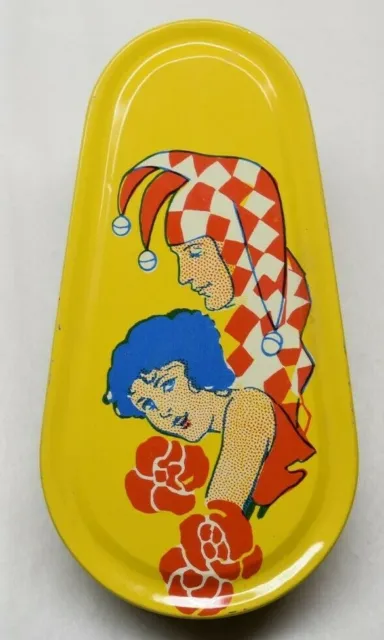 Vintage Kirchhof Tin "Life of the Party"  Noisemaker Decorated w/ Jester & Girl
