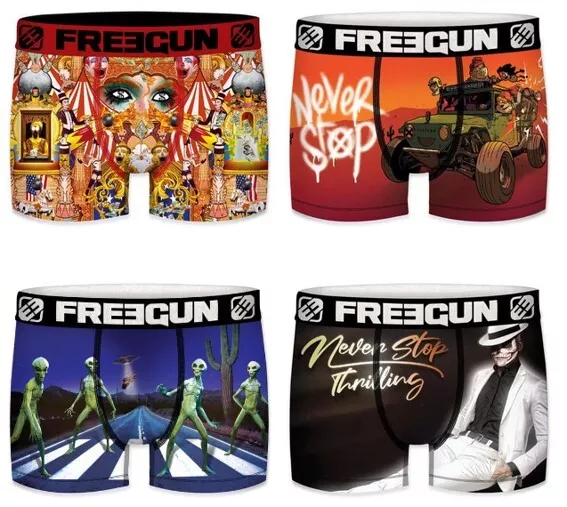 FREEGUN Lot de 4 Boxers Enfant