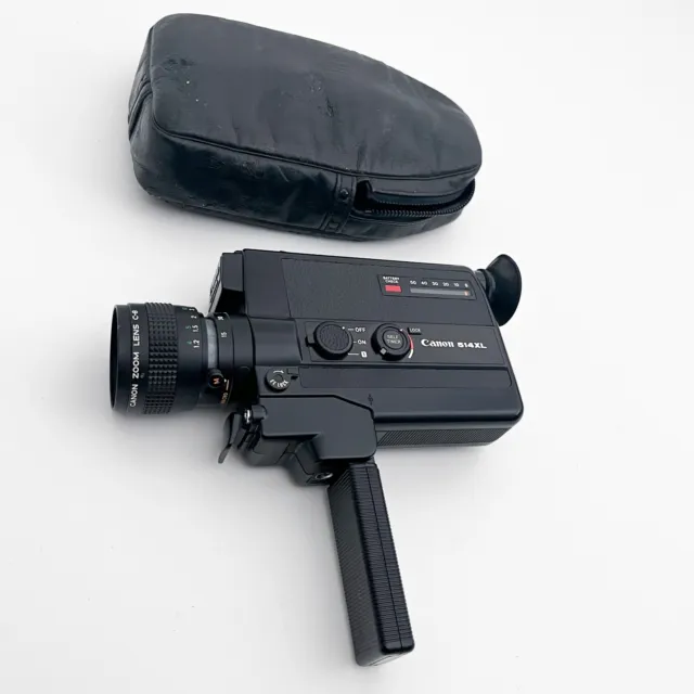 CANON 514XL SUPER8 Film Camera-Carry Case 9-45mm F/1.4 Macro Lens JAPAN Rare