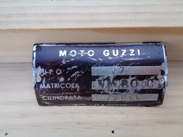 Plaque Métal Vintage Moto Guzzi / Scooter Italie 1970, Dimensions 17,5x11,5 Cm
