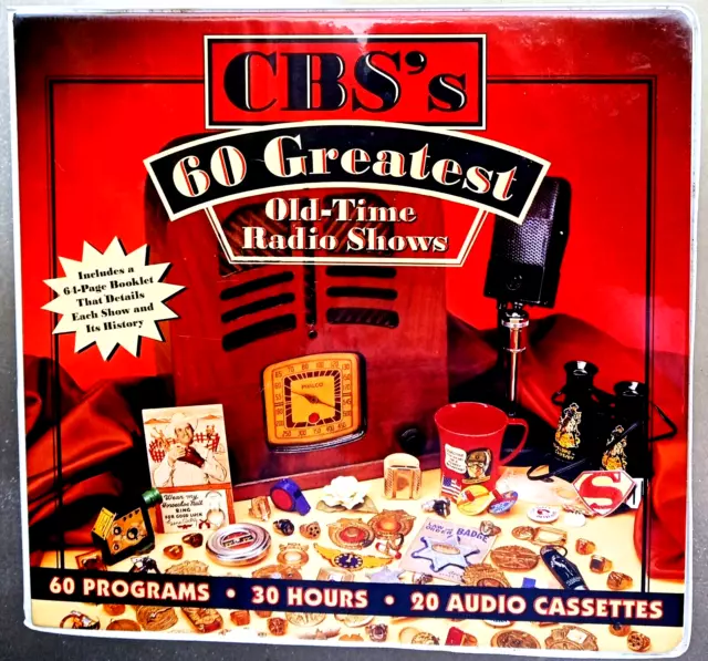 CBS's 60 GREATEST OLD-TIME RADIO SHOWS! 20 AUDIO CASSETTES! BARELY PLAYED! $.99!