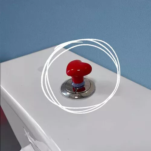 Handle inodoro Pulse el botón en forma de corazón Interruptor de depósito Baño de inodoro