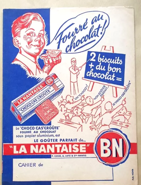 ancien Protège cahier  LA NANTAISE BN Fourré au Chocolat