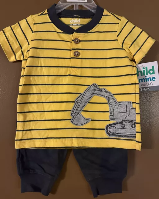 3-6Months Carter's Child of Mine Baby Boy Short Sleeve T-Shirt & Pant, 2 pc set