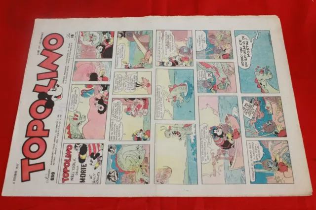 fumetto TOPOLINO GIORNALE ANNO 1947 NUMERO 659