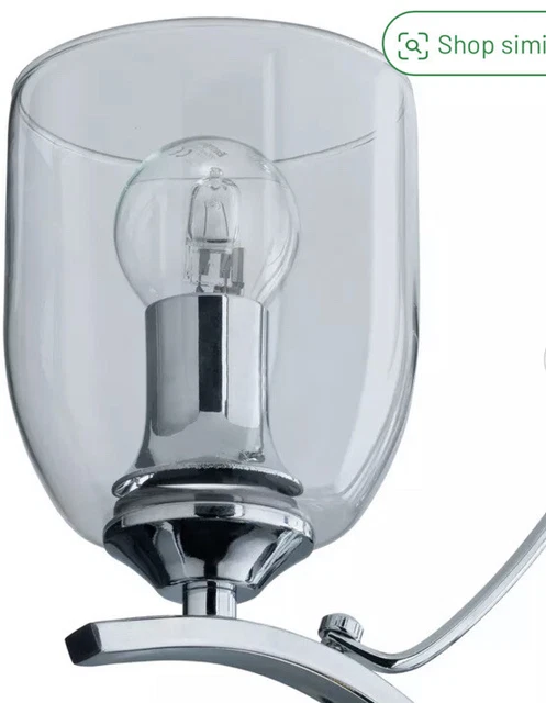 Argos Home Fae 3 Licht Glas Deckenarmatur - Chrom (Box kann beschädigt werden) 2
