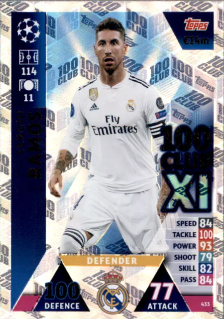 Ligue des Champions 18/19 - Carte 433 - Sergio Ramos - 100 Club XI