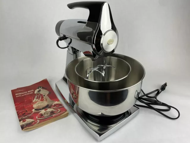 Vintage Sunbeam Stand Mixer Chrome with Bowl Beaters Dough Hooks 12 Speed  USA