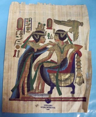 Papiro Immagine Egitto 30x40 Nefertiti Dea Faraone Egitto Souvenir 