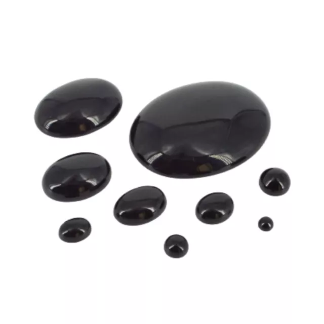 Black Onyx Cabochons - loose natural black gemstone - wholesale jewellery making