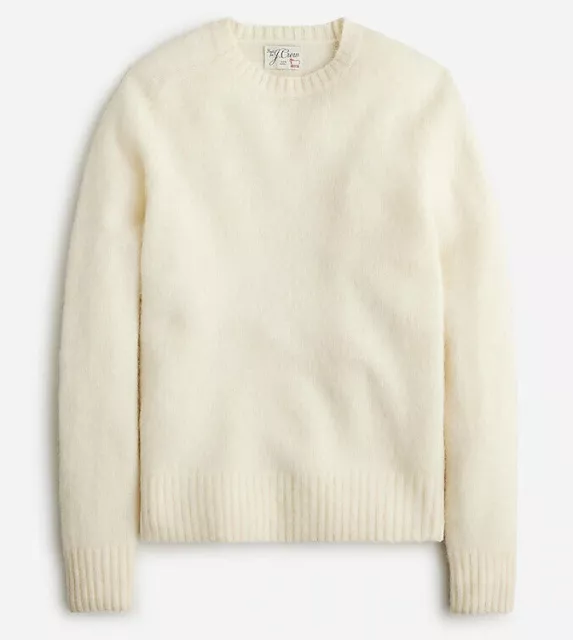 NWT J Crew 100% Brushed Wool Crewneck Sweater in Ivory White (All Sizes)