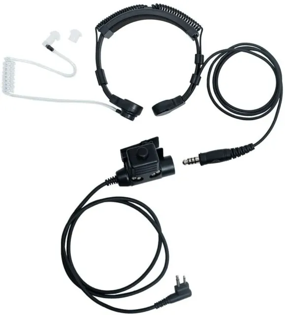 Tactical Throat Mic Headset Earpiece with U94 Tactical PTT for Motorola Cls1110