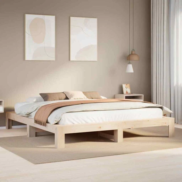 BED FRAME WITHOUT Mattress 180x200 cm Super King Solid Wood Pine vidaXL