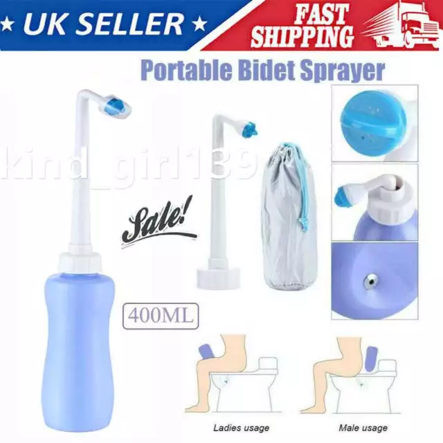 Portable Bidet Handheld Bottle Travel Personal Toilet Spray Water Washer 400ML