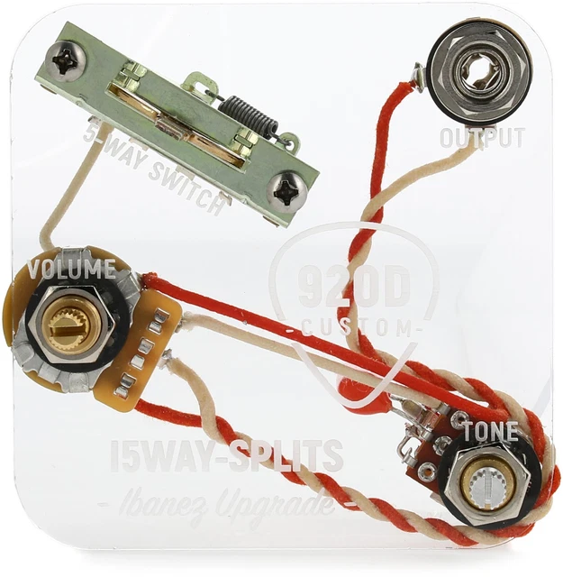 920D Custom 5-way Wiring Harness with Coil Splits for Ibanez RT/RG Guitars