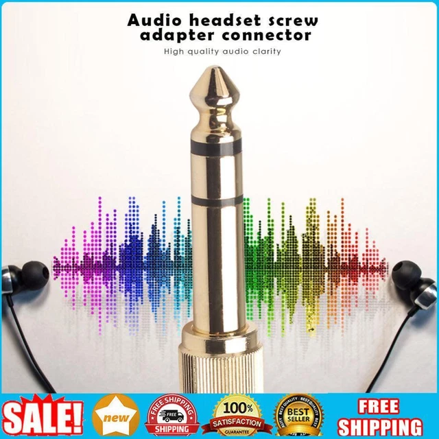 6.35MM MALE TO 3.5mm Female Plug with 3.5mm Screw Jack Headphone Audio ...