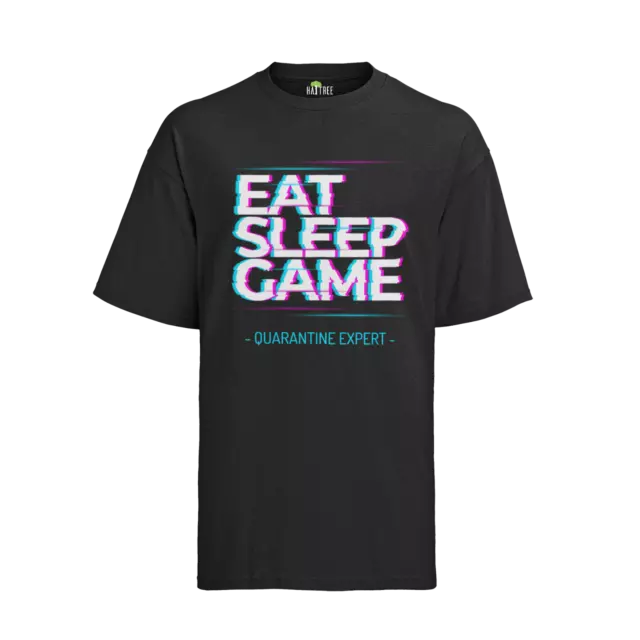 Eat Sleep Game Quarantine Geek Nerd Zocker Console PC Giocatore Bio Uomo T-shirt
