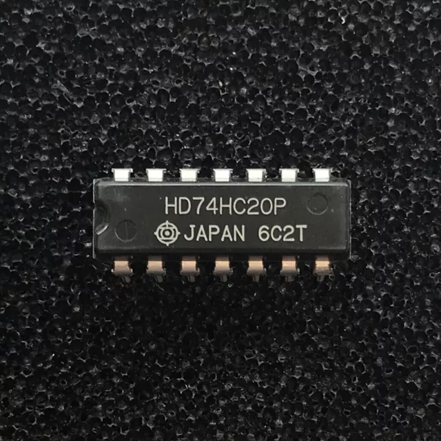 (PKG of 10) HD74HC20P Dual 4-Input NAND Gates, 74HC20, PDIP-14, Hitachi