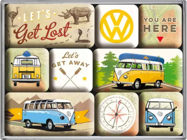 Magnet-Set - VW Bulli Lets get lost, 9-teilig