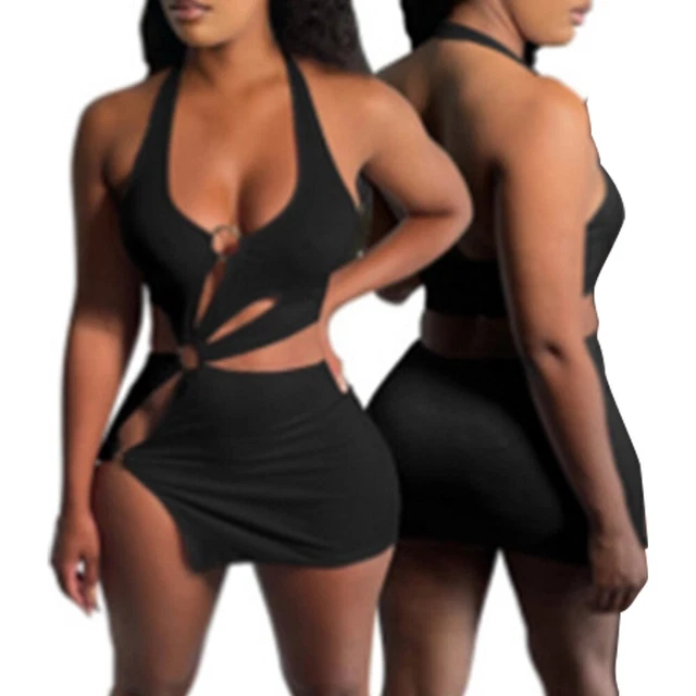 Robe Cocktail Sans Manches Noire Pailletée - Taille 9 - Collection Princesse By Vera Wang