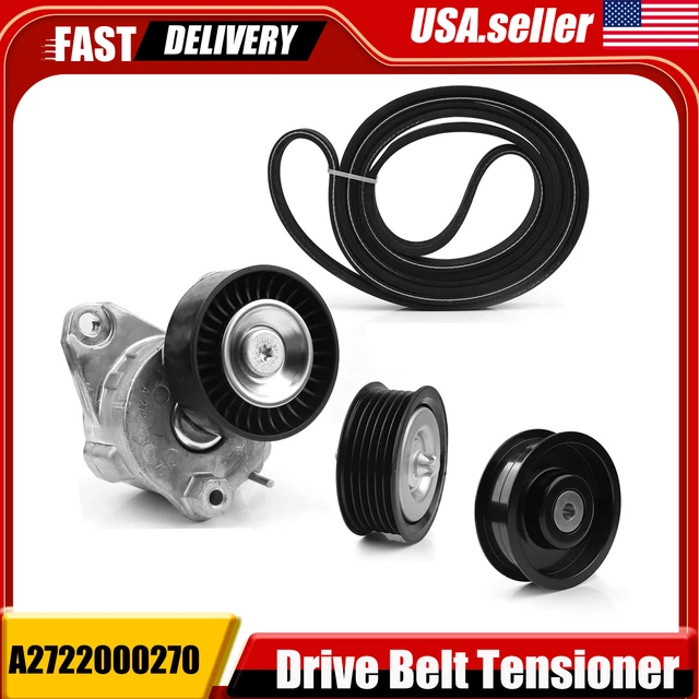 ENGINE DRIVE BELT Tensioner & Idler Pulley Serpentine Belt kit Fit