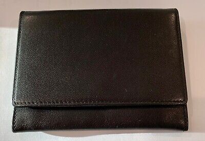 Authentic Tumi Ladies Black Bi Fold Leather Card Cash Wallet