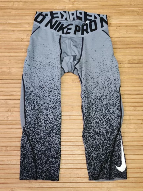 Nike Pro Pants Mens Small Gray Talistatic Training Tights Dri-Fit 820217-021