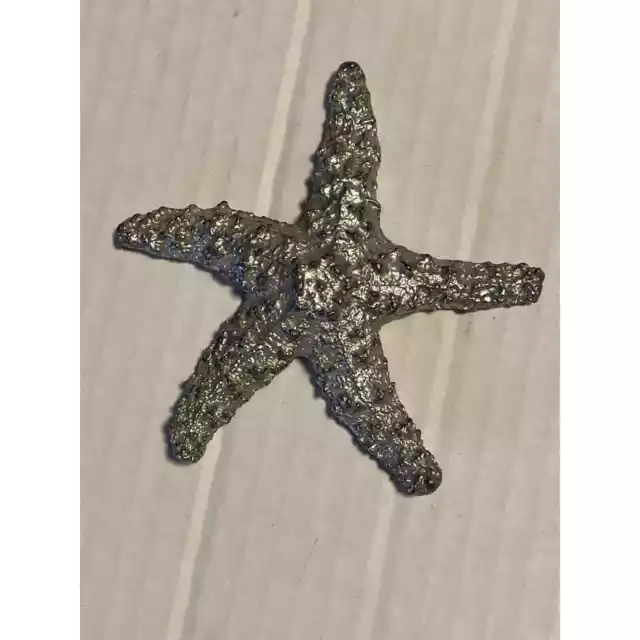 Silver Metal Starfish Paperweight 3.5”  Heavy