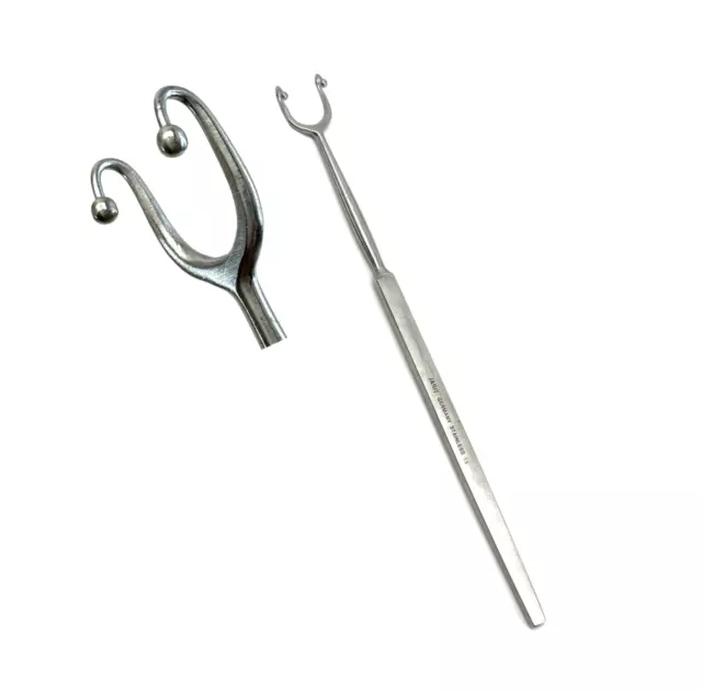 Jarit 410-200 FOMON Retractor, 2-Prong Ball Ends, 10mm wide