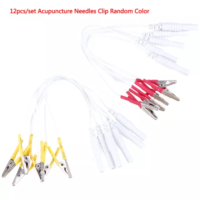 12Pcs/Set Alligator Clip Cable Electronic Acupuncture Treatment Instrument .HE