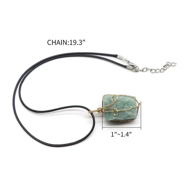 US Natural Gemstone Necklace Chakra Stone Pendant Energy Healing Crystal w/Chain 2