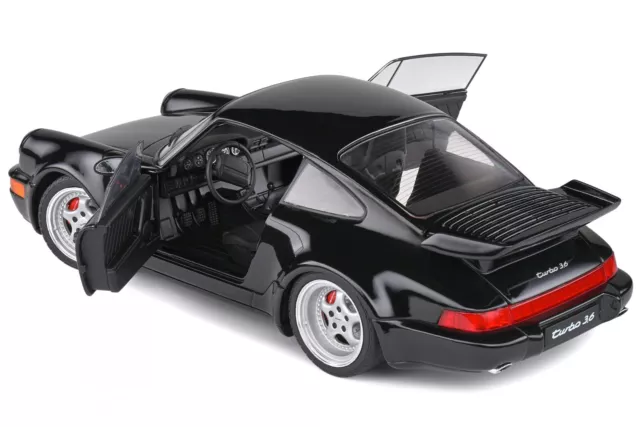 Porsche 911 964 Turbo black diecast model car S1803404 Solido 1:18 2