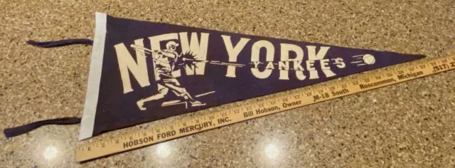 VERY RARE NY NEW YORK YANKEES BASEBALL~1950's~FELT PENNANT