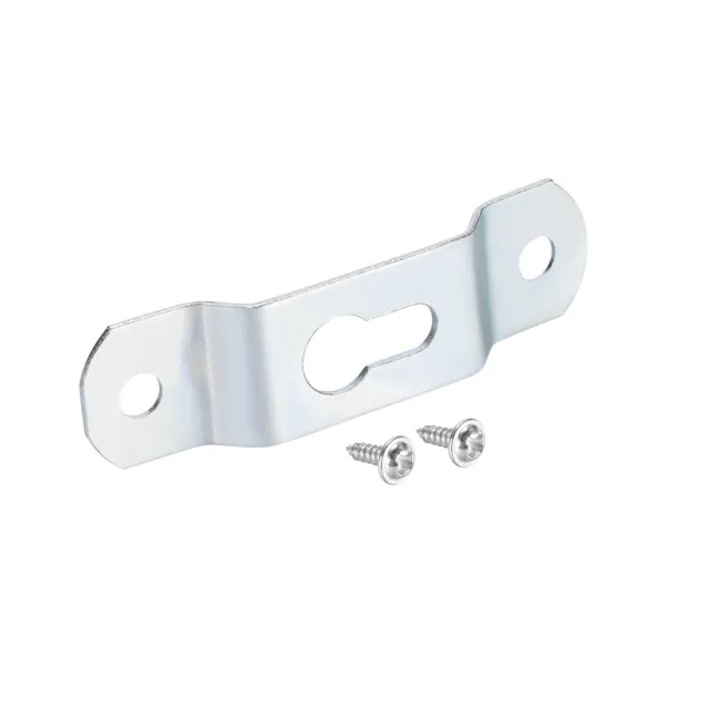 Keyhole Hanging Plate, 49mm x 13mm Hook for Frames w Screws 50 Pcs (Silver Tone)