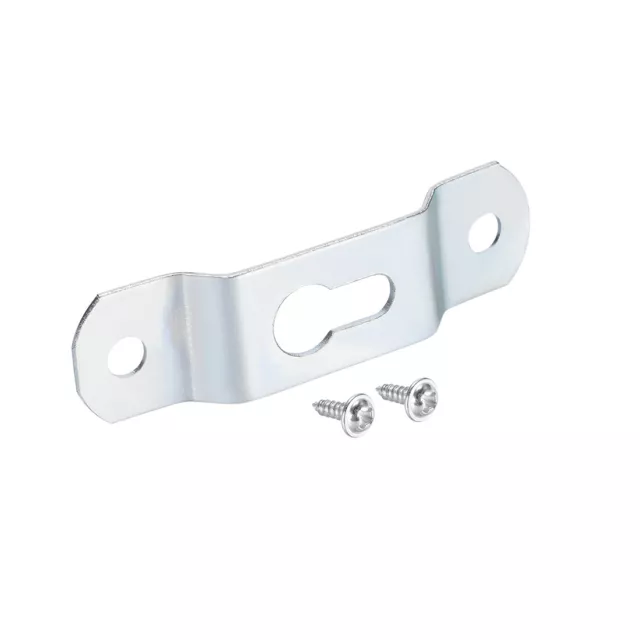 Keyhole Hanging Plate, 49mm x 13mm Hook for Frames w Screws 50 Pcs (Silver Tone)