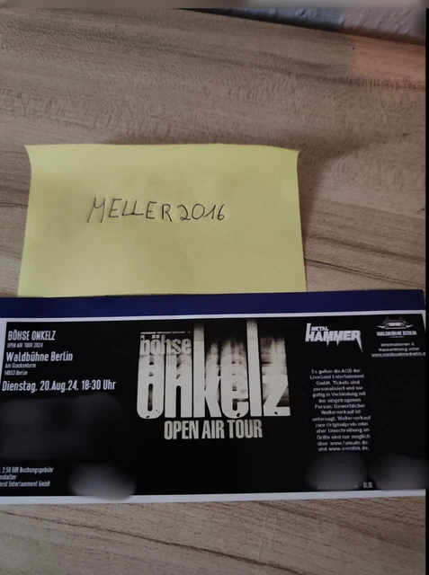 BÖHSE ONKELZ TICKET 20.08.24, Open-Air-Tour 2024, Berlin Waldbühne 18.