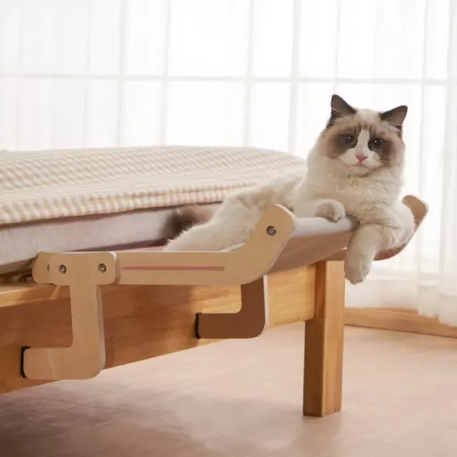 Deluxe Wooden Cat Window Perch - Cozy Hanging Bed, Sunny Seat, and Aerial...