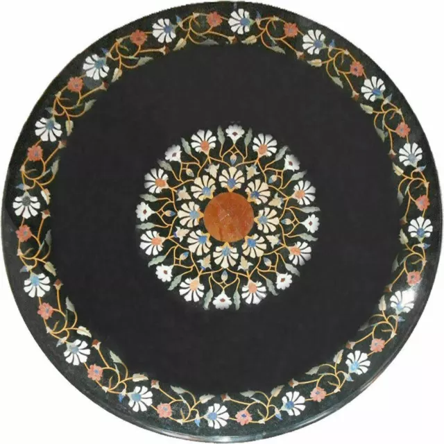 2'x2' Table Marble Inlay Top pietra Dura Home antique coffee dining Decor b115