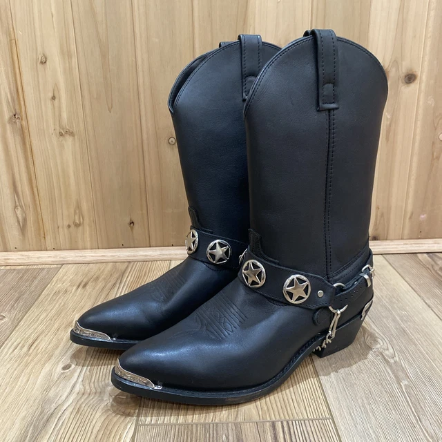 MASTERSON BLACK LEATHER Western J Toe Harness Boots #Rb7482  display picture 1