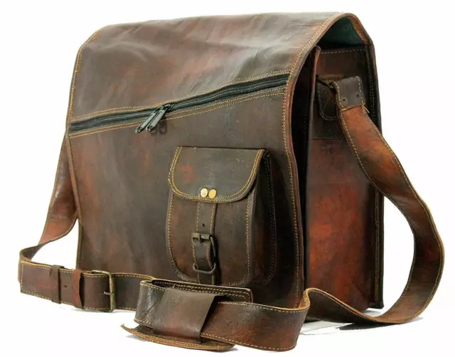 Vintage Bandoulière Cuir Ordinateur Portable Femmes Mallette Sacoche Homme Sac