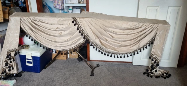 Quality Swag And Tails Blockout Curtains In Coffee Colour Fit Window Up To 200cm