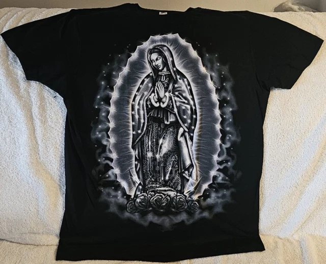 OUR LADY OF Guadalupe Virgin Mary Rose Flower Pray Virgen Morena T