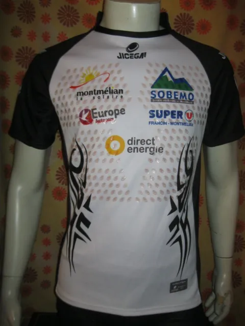 Ancien MAILLOT de RUGBY JICEGA UNION SPORTIVE US MONTMELIAN TL Jersey Shirt XV 3