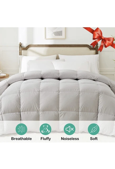 Goose Feather Down Comforters Duvet Inserts Queen Size, White Duve