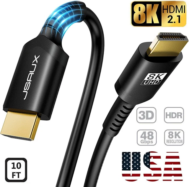 8K HDMI Cable 2.1 Ultra High Speed HD Lead HDR eARC For SKY Q PS4 PS5 XBOX PC TV